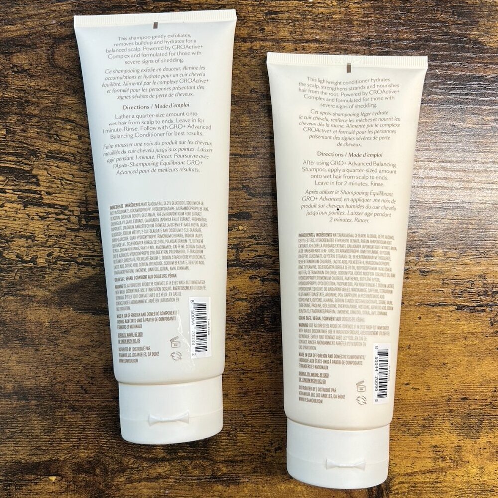 Hair Growth Bundle Vegamour GRO+ Shampoo Conditioner + Dae Leave In Set NIB - Picture 4 of 7